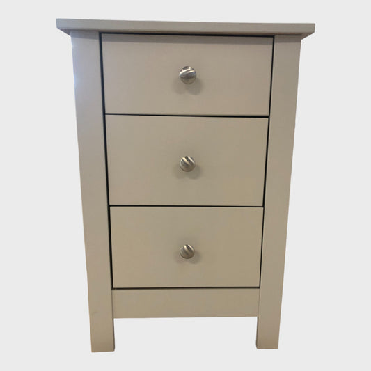 Grey Bedside Table - Three Drawers