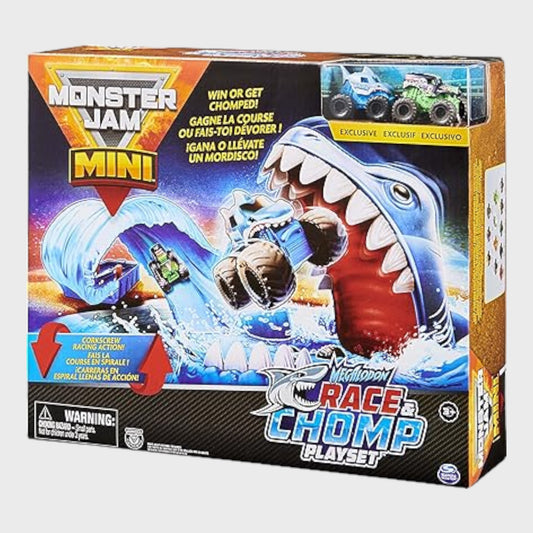 Monster Jam Mini Megalodon Race and Chomp Playset