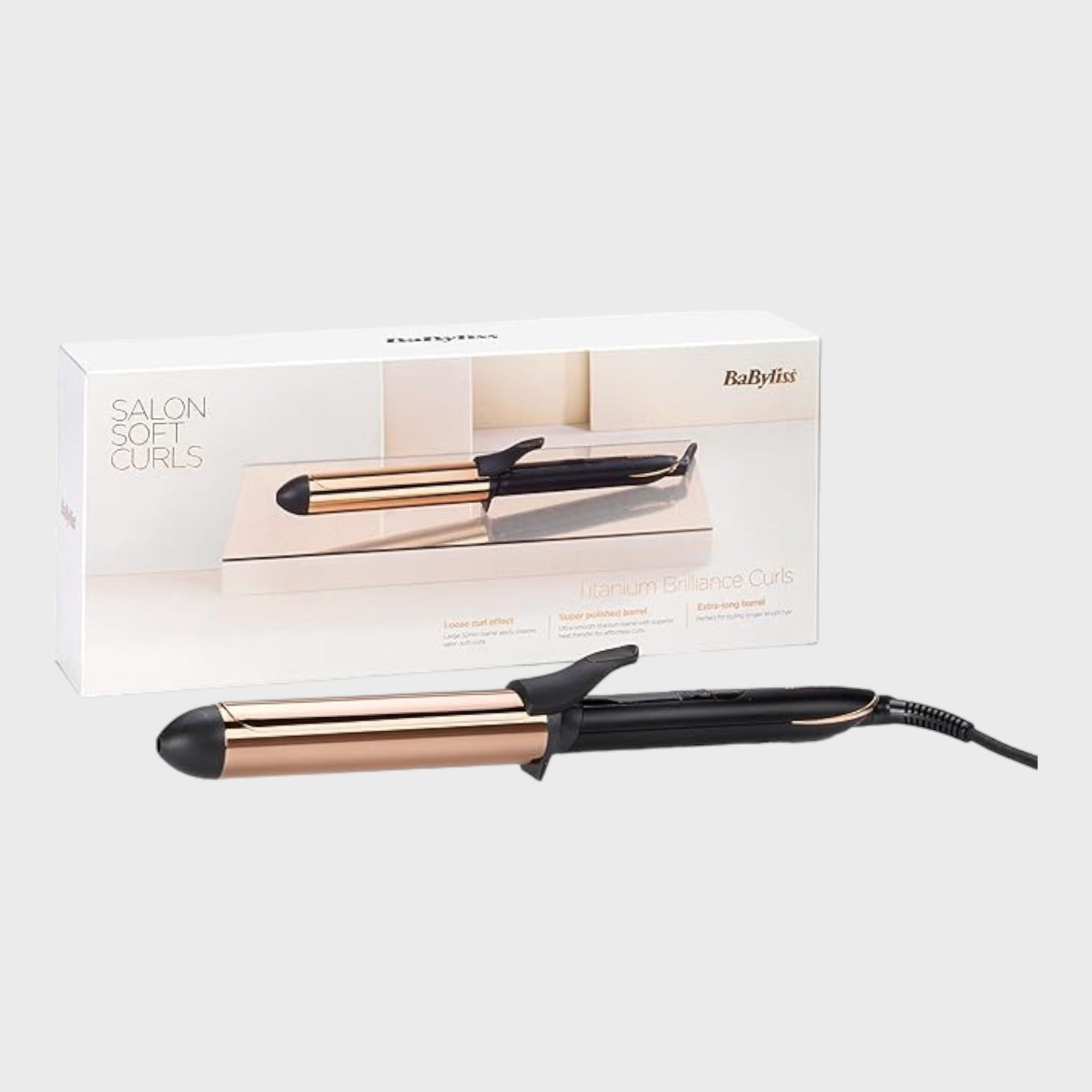 BABYLISS Titanium Brilliance Waves Curling Wand - Rose Gold