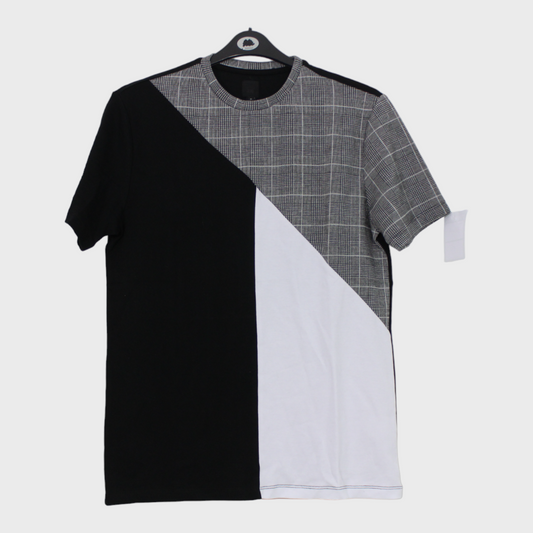 Mens Black, Grey & White T-Shirt - Medium