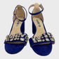 Women's Bejewelled Blue Ankle Strap Heels Size 4