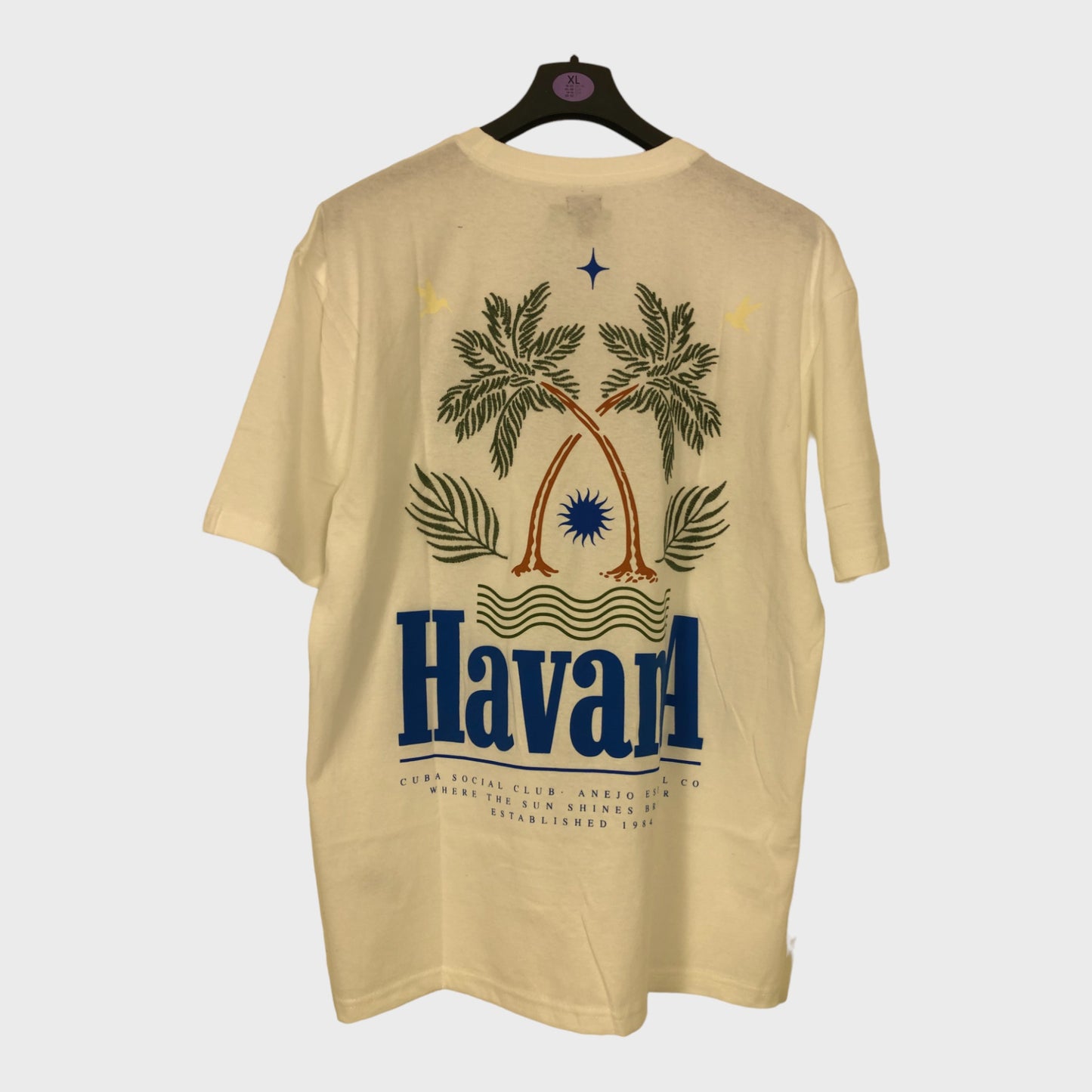 Men's White Casual T-Shirt 'Havana' Detail
