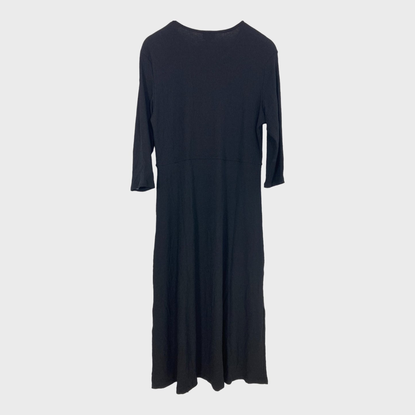 Womens Plus Black Textured Jersey Midi Dress
