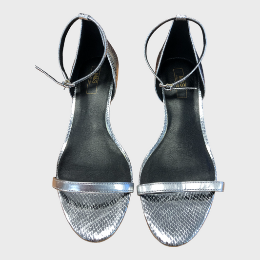 Womens Silver Kitten Heel Shoes