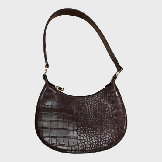 Womens Brown Croc Handbag