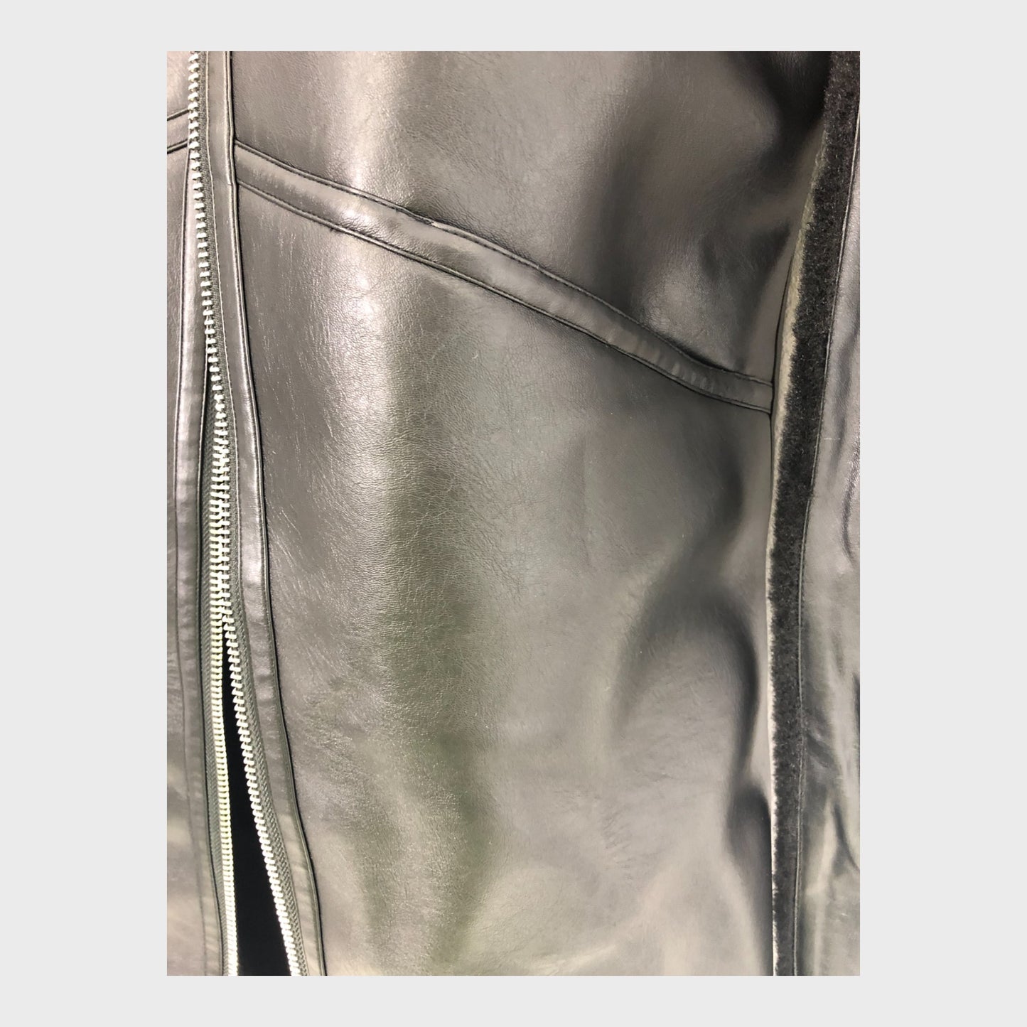 Women's Longline Belted Leather look Coat