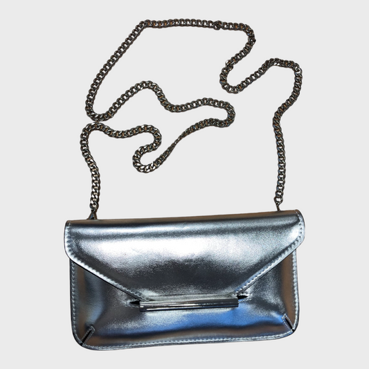 Women Silver Chain Envelope Bag