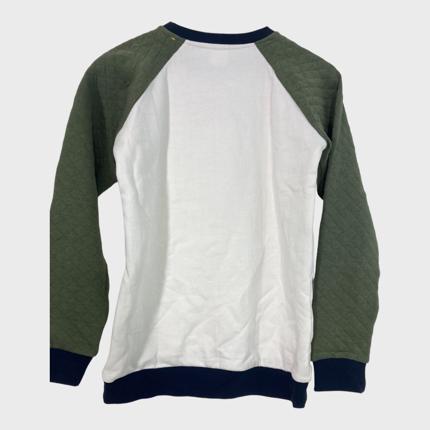 Boys Embossed Green And Cream Sweater