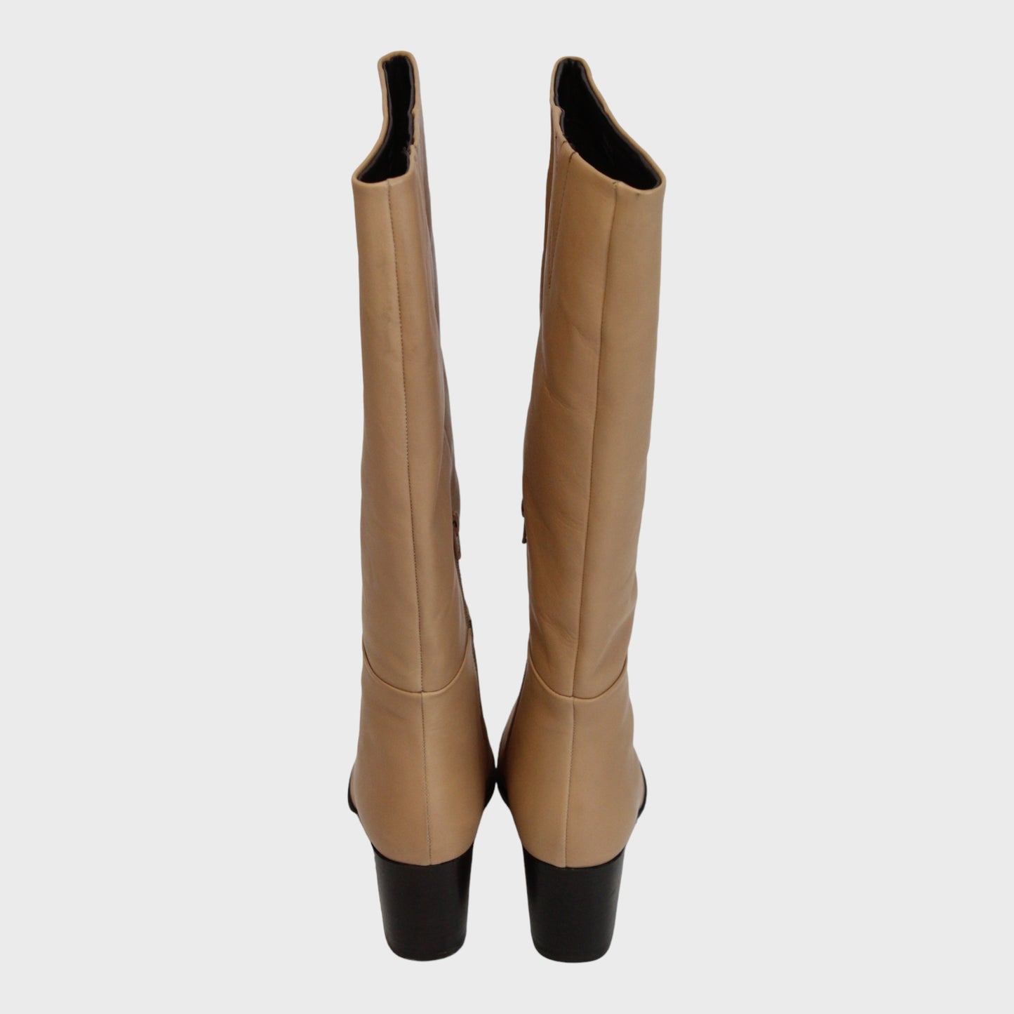 Women's Leather Knee High Boots Light Brown Size 5