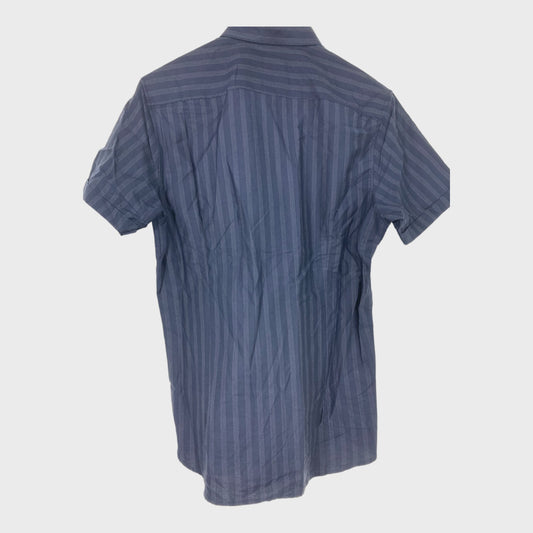Mens Branded Navy Stripe Spotted Short Sleeve Shirt