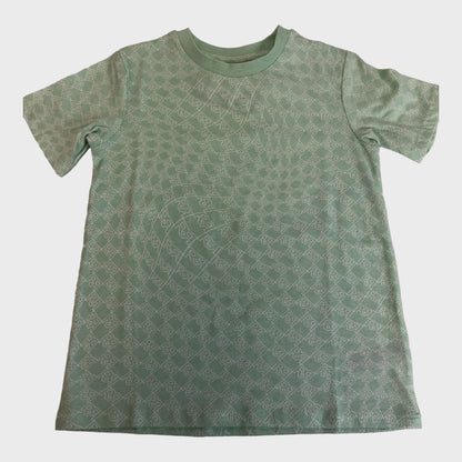 Kids Pale Green T-Shirt with All-Over Pattern