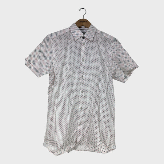 Mens Branded Geometric Pattern Short Sleeve Shirt