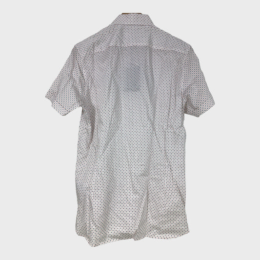 Mens Branded Geometric Pattern Short Sleeve Shirt