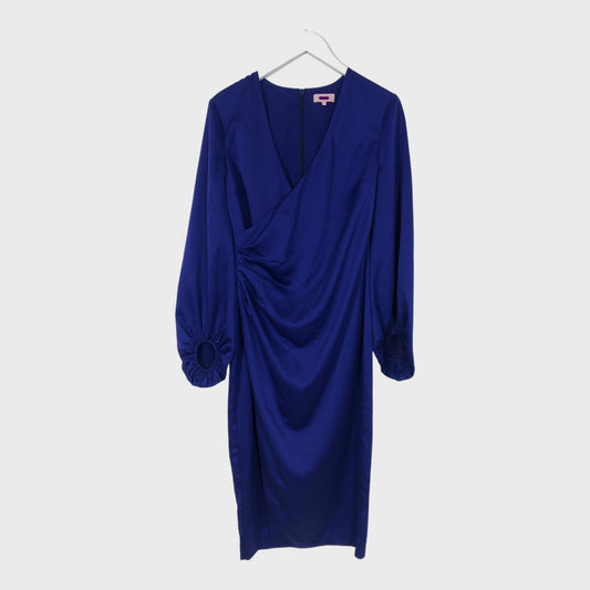 Designer Low Cowl Neck Purple Dress