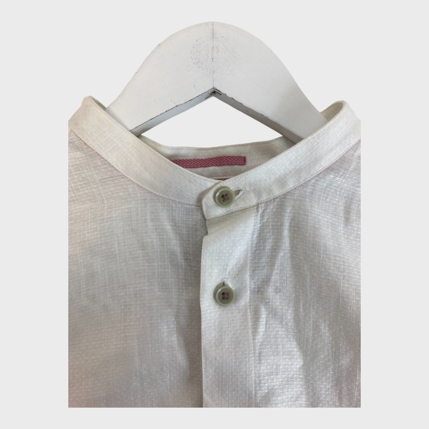 Designer Men's Grandad Collar Short Sleeve Shirt