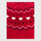 Girls Red Knitted Dress With White Hearts