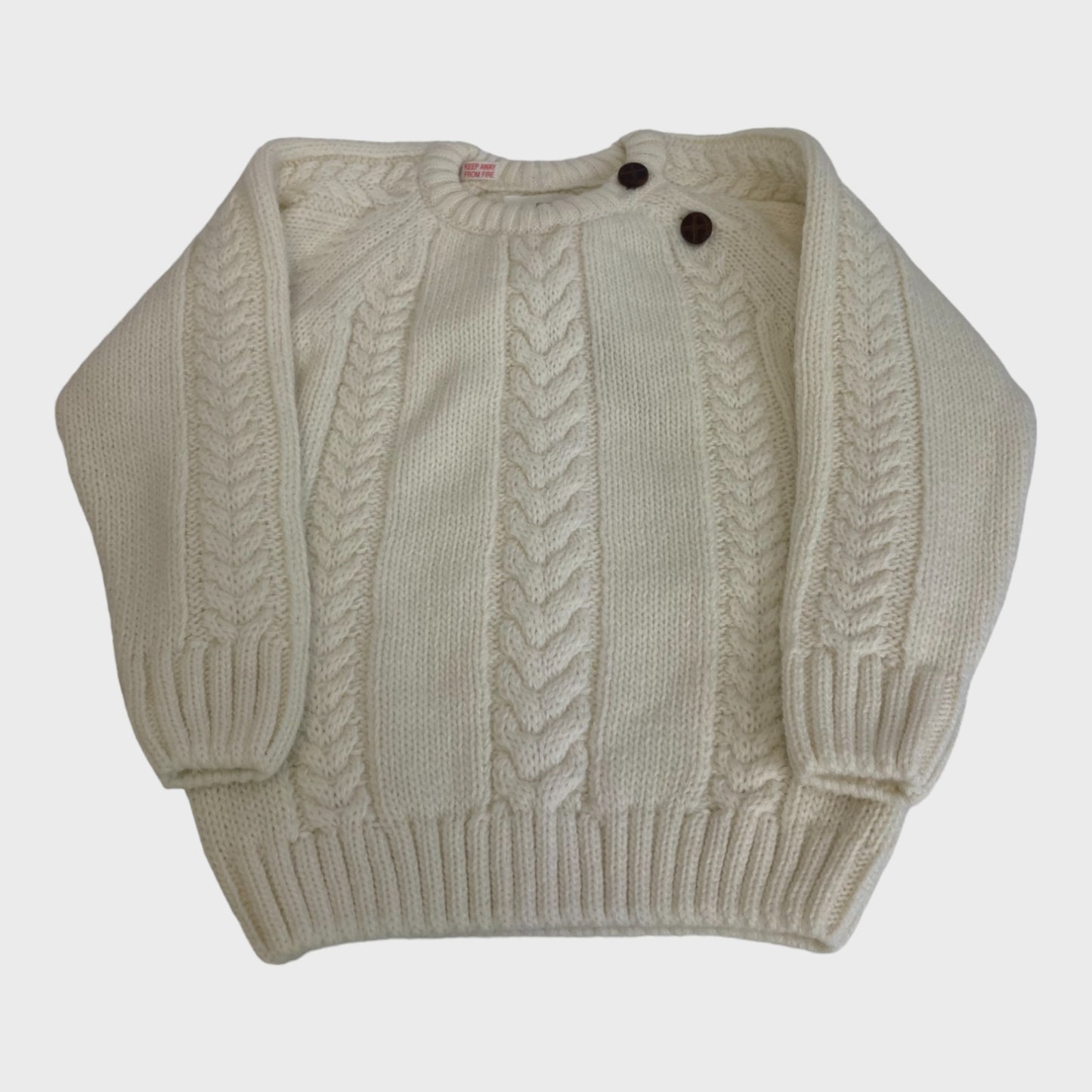 Girls Cream Cable Knit Jumper
