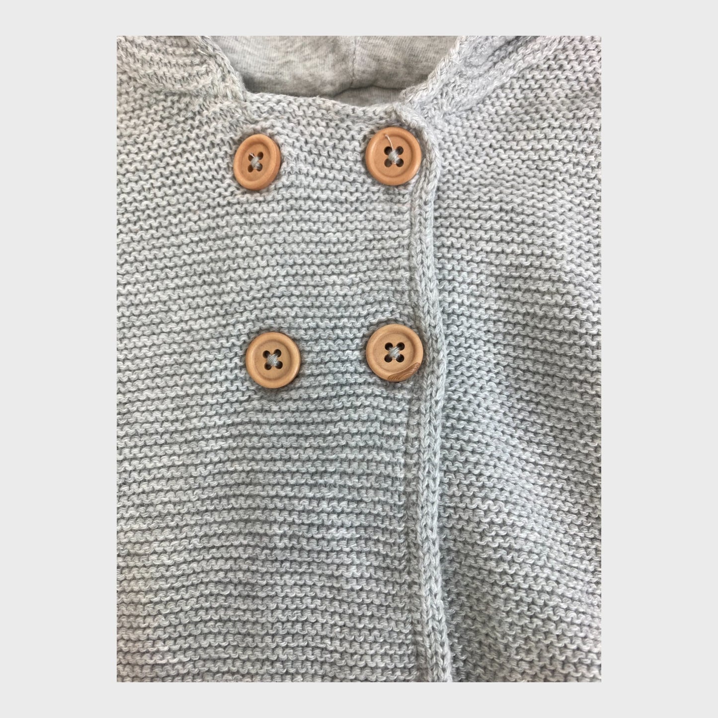 Baby Grey Knitted Hoodie With Ears