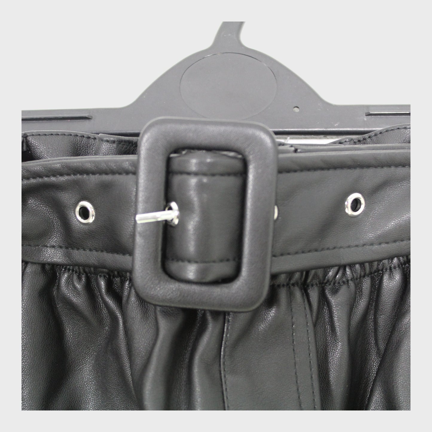 Kid's Leather-look Shorts with Belt Black 15/16yrs