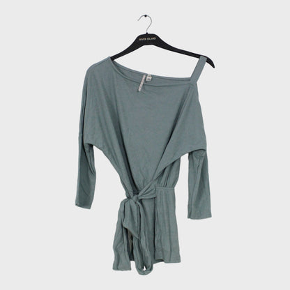 Women's One Shoulder Belted Lounge Top Green