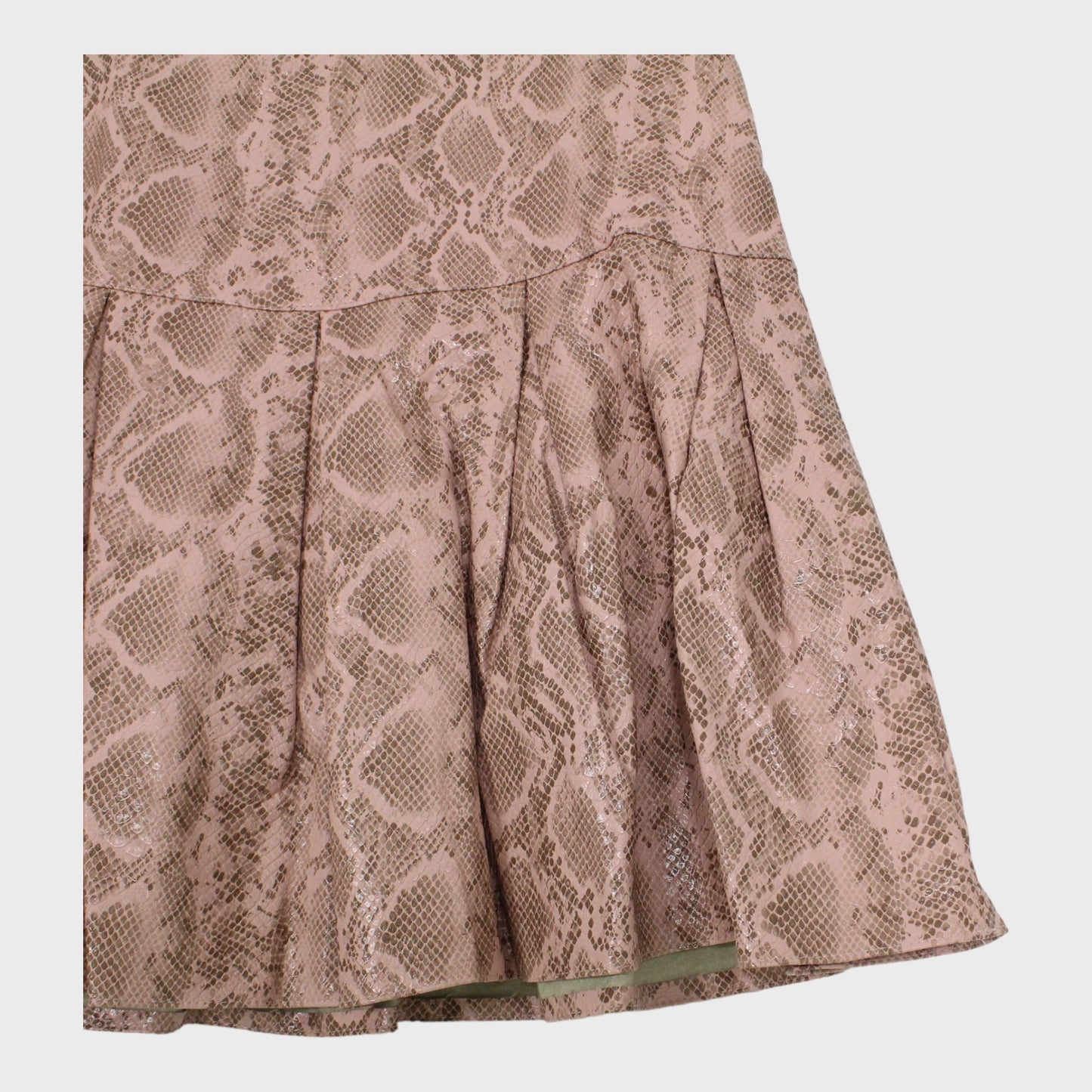 Women's Leather-look Snake Skin Patterned Skirt Pink