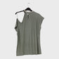 Women's One Shoulder Top with Beading Army Green