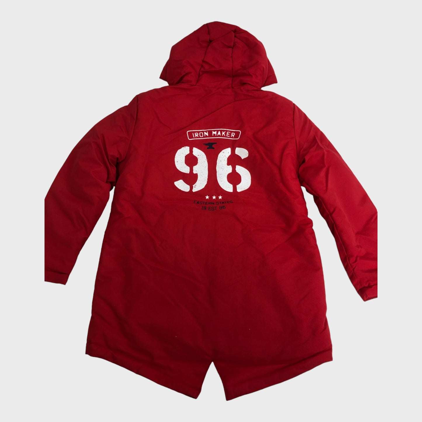Kid's Red Padded Coat with Rear Print
