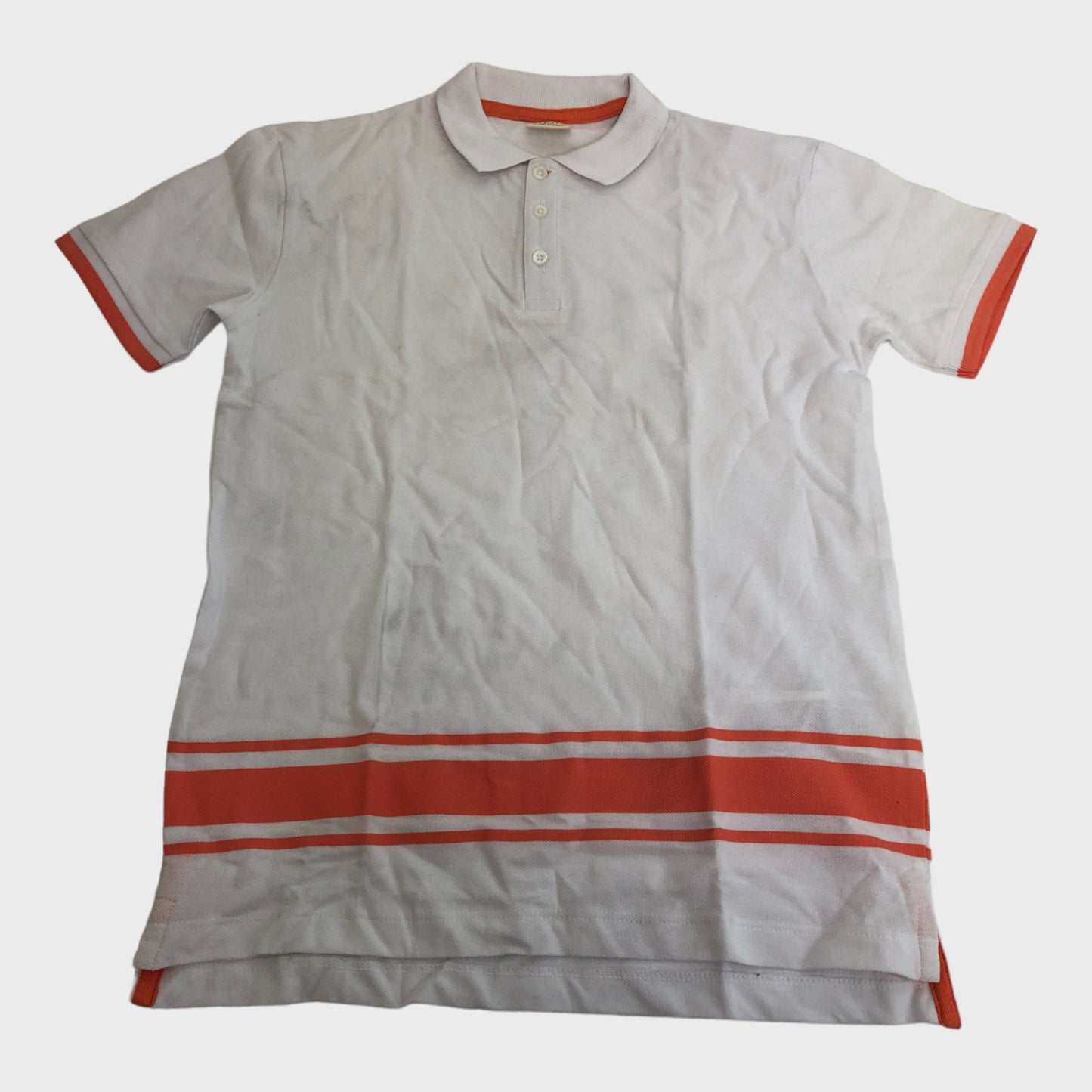 Kid's White & Orange Polo Shirt