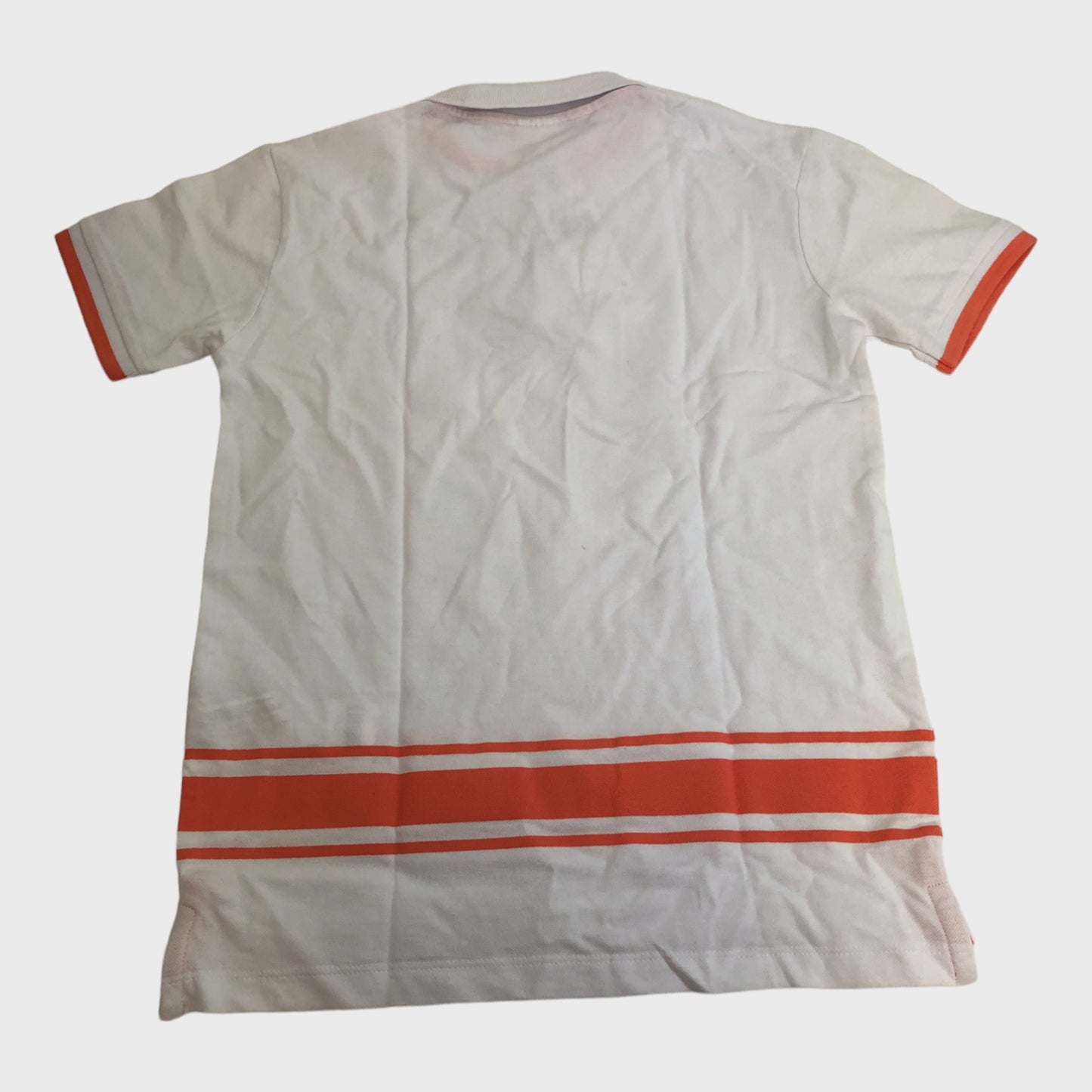 Kid's White & Orange Polo Shirt