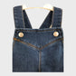 Girl's Comfort Denim Overall Dress With Side Pockets