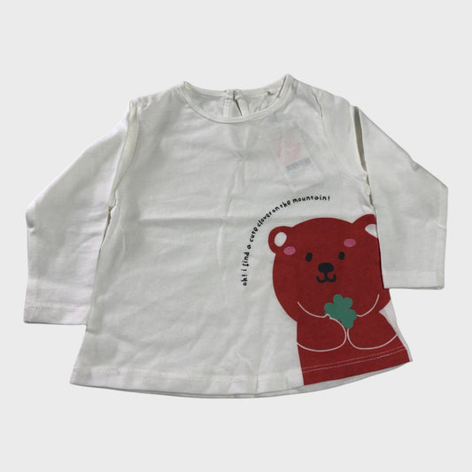 Kid's Long Sleeved Top with Bear Print