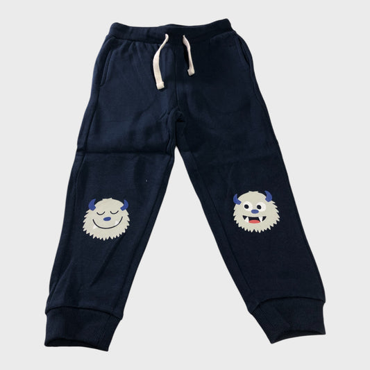 Kid's Navy Joggers with Monster Print