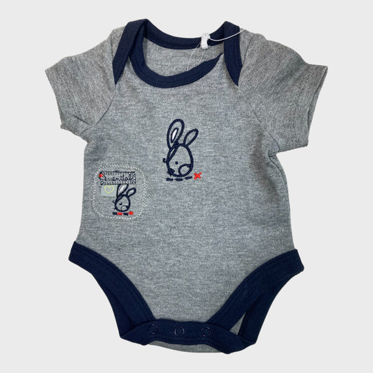 5 Pack Grey/Navy Baby Grows