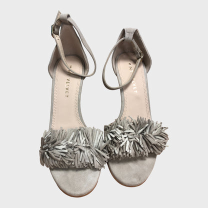 Women's Beige Strappy Sandals - with Tassels