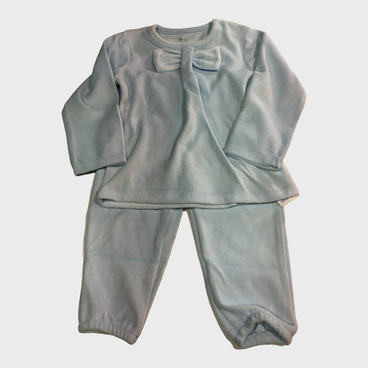 Pale Blue Fleece Kid's Pyjama Set