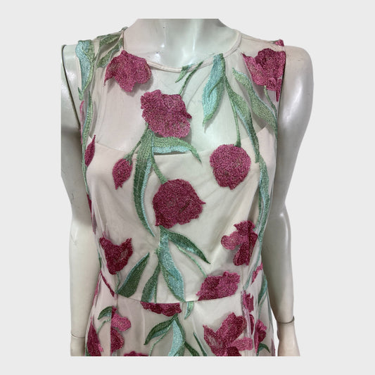 Branded Floral Embroidered Dress