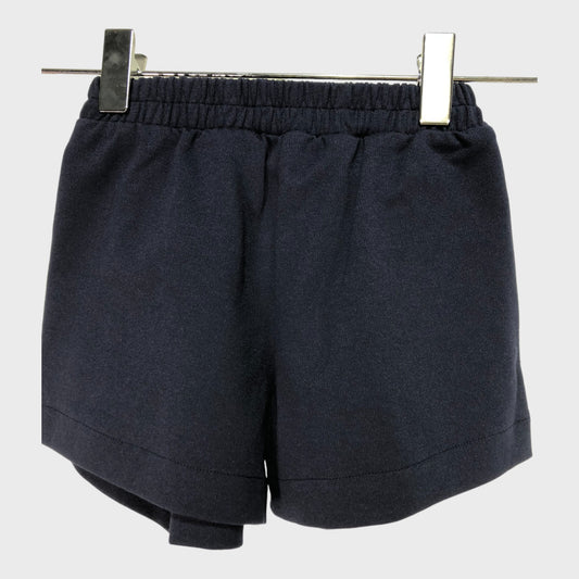 Navy pleated shorts with bow