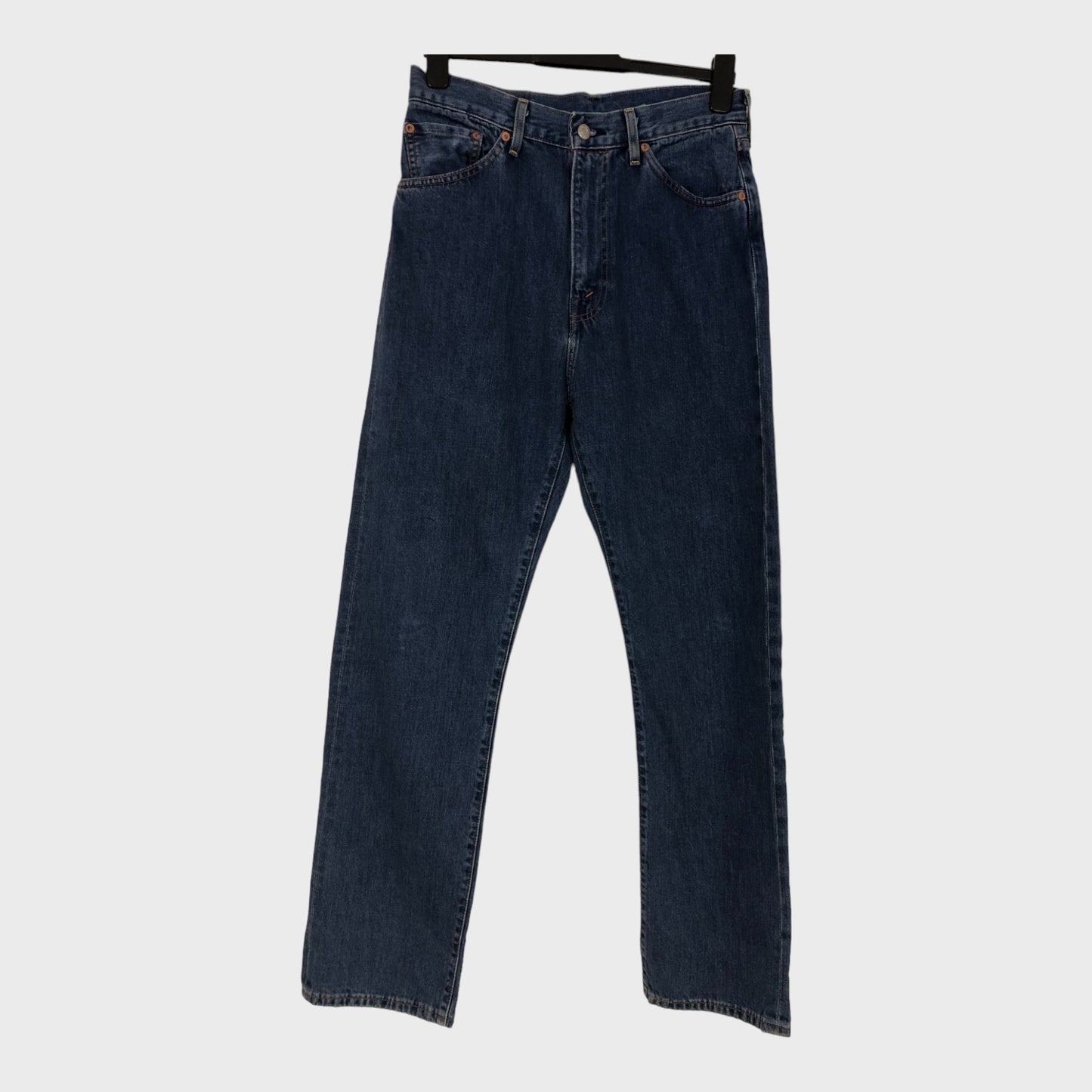 Men's Branded Straight Leg Contrast Stitch Detail Jeans