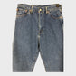 Men's Branded Straight Leg Contrast Stitch Detail Jeans