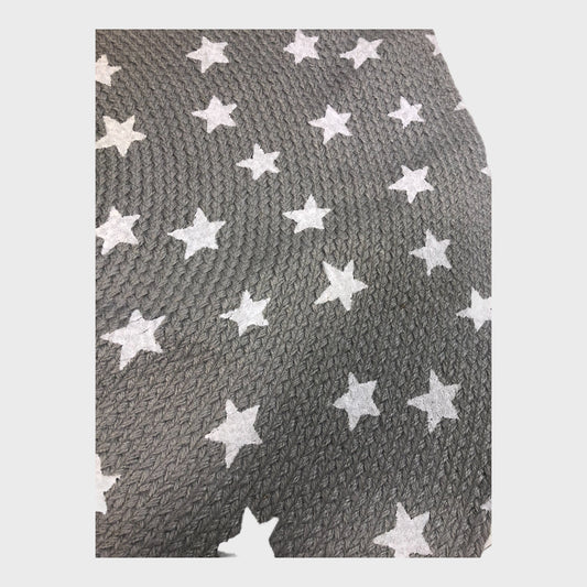 Grey Jute Rug with Star Print