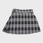 Girls Black & White Pleated Tartan Skirt