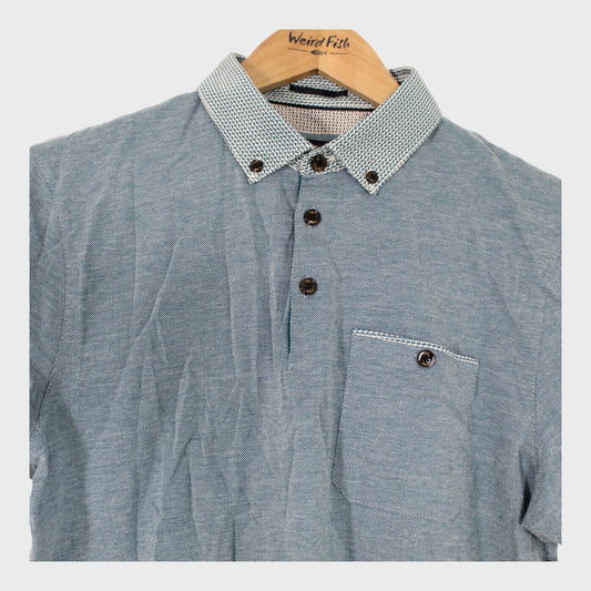 Designer Patterned Collar Polo Shirt