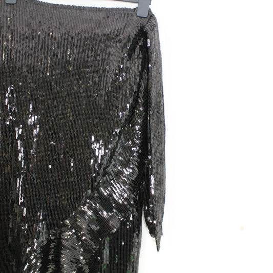 Women's Black Sequin Long Skirt