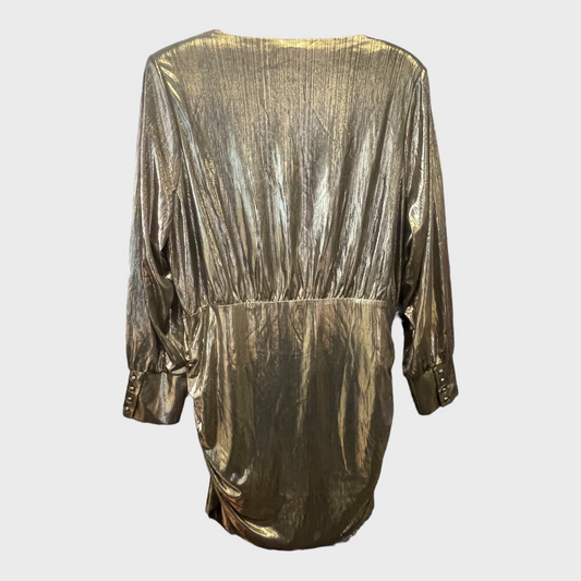 Women's Gold Long Sleeve Dress
