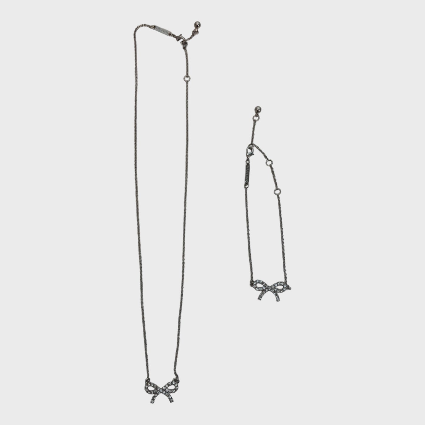DESIGNER Necklace and Bracelet Set with Bow Detail
