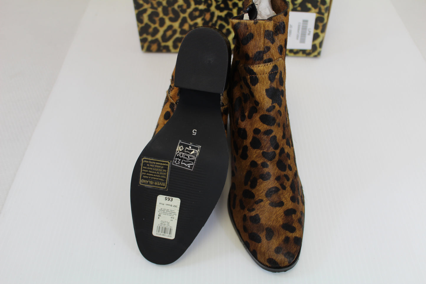 Womens Cheetah Print Leather Boots